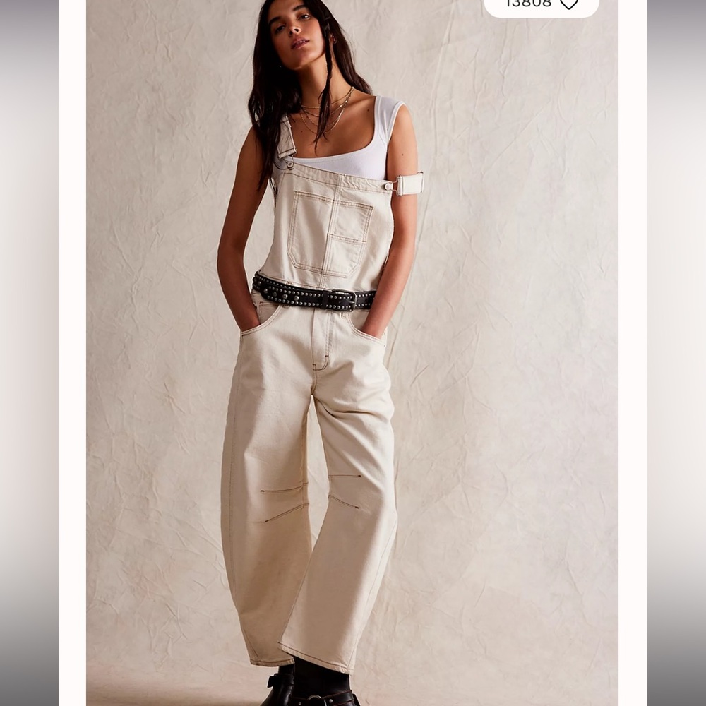 Free People We the Free Good Luck Barrell Overalls